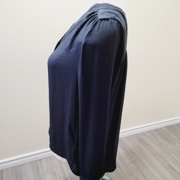 Black long sleeves blouse vneck - Picture 7 of 8